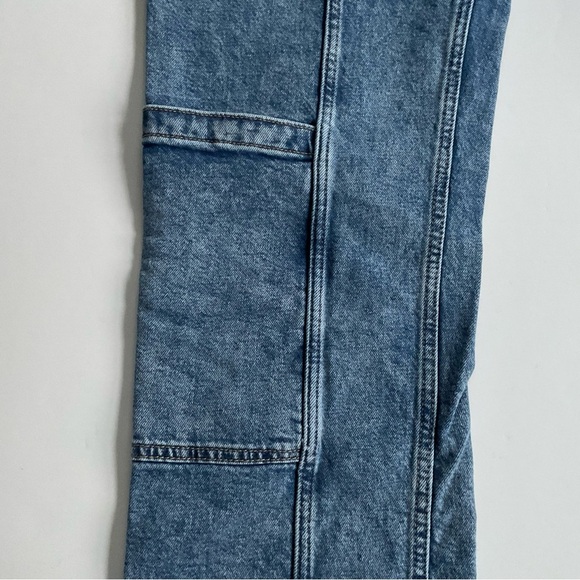 H&M Girls Straight Leg Jeans Sz 14 Blue Low Waist Denim Side Pockets Casual - Picture 7 of 10
